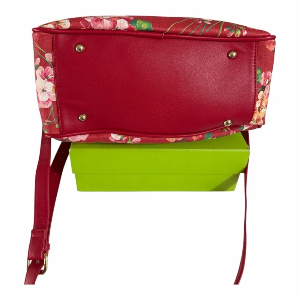 Charming Charlies Floral Red Handbag